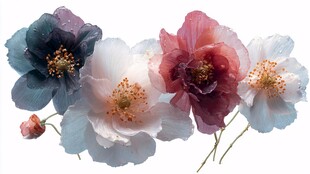 多彩花卉绽放的美丽瞬间