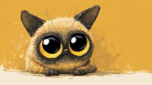 大眼萌猫的可爱瞬间