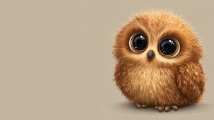 萌趣毛绒小鸮 大眼超可爱