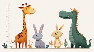 可爱动物身高大比拼