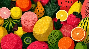 缤纷多彩的立体水果世界