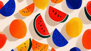 缤纷多彩水果平铺图案