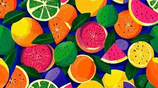 缤纷水果图案背景图