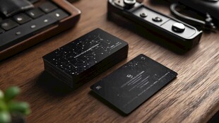 精致黑色存储设备桌面展示