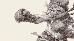 拳击猫咪 萌态十足的斗士