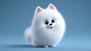 可爱萌趣小白狗