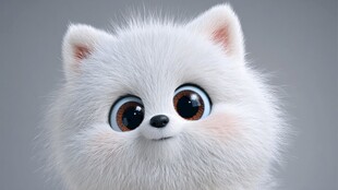 萌趣小白狐的可爱瞬间