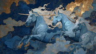 梦幻独角兽云端奔腾