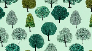 清新多彩树木图案背景