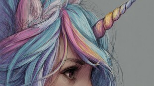 梦幻独角兽风格彩色发型