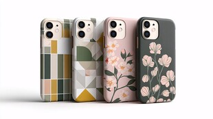 多彩花卉几何图案手机壳