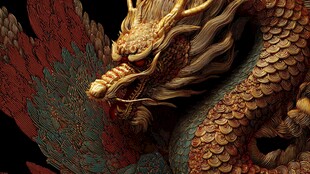 中式金鳞龙雕塑艺术造型