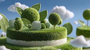 梦幻绿色微缩景观世界