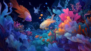 梦幻海底金鱼与珊瑚世界