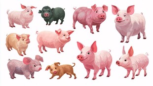 可爱小猪集合图