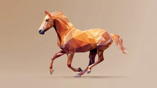 奔跑的多边形骏马
