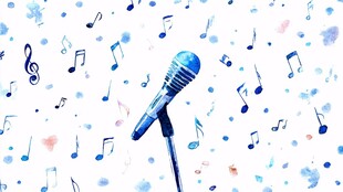 麦克风与音符的梦幻组合