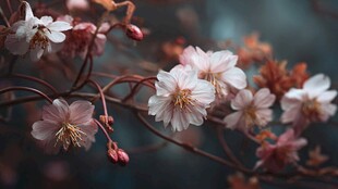 粉嫩樱花绽放枝头