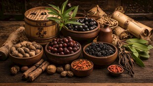 传统中药材与食材的展示