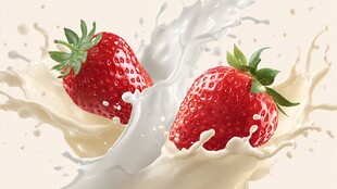 草莓跃入奶香溅起美好