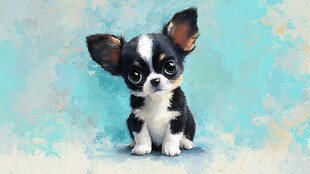 可爱吉娃娃小狗萌态十足