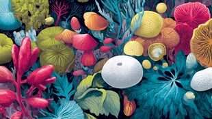 梦幻海底植物景观插画