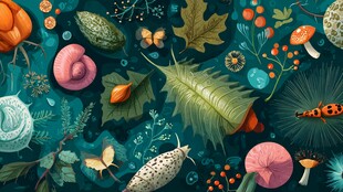 奇幻森林中的动植物世界