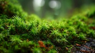 翠绿苔藓特写 自然生机