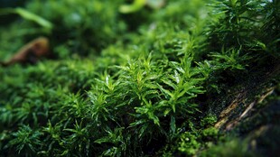 翠绿苔藓覆盖的生机景象