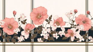 粉色花卉装饰图案