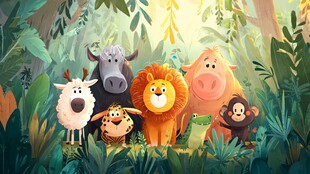 森林中的可爱动物大集合