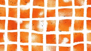 橙色水彩方格纹理图案