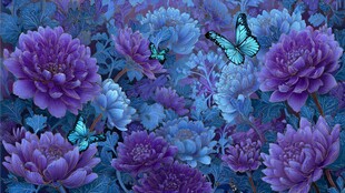 梦幻紫牡丹与灵动蝴蝶