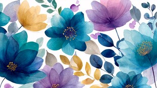 水彩花卉图案背景设计