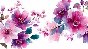 水彩花卉装饰图案