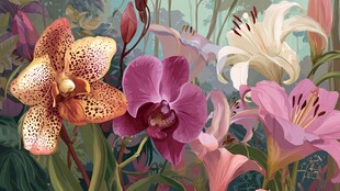 多彩花卉绽放美丽瞬间