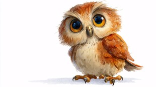 可爱萌趣的卡通猫头鹰