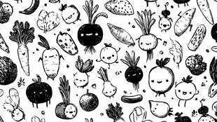 可爱卡通蔬菜图案集合