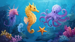 海底奇幻生物的多彩世界