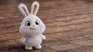 可爱毛绒小兔摆件