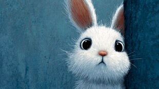 可爱白兔萌态尽显