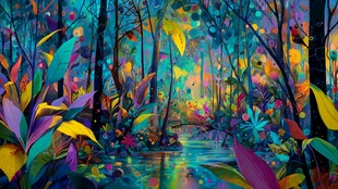 梦幻斑斓的雨林奇幻景象