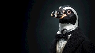 企鹅绅士装扮造型超吸睛