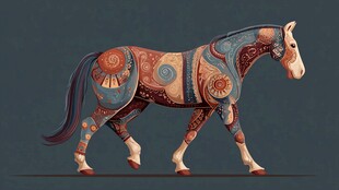 彩绘骏马 独特艺术风格