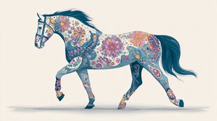 花饰骏马 灵动优雅之姿
