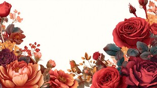 浪漫花卉边框装饰图