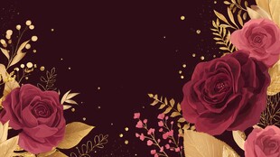 深紫玫瑰金叶装饰背景