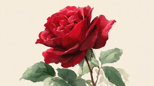 鲜艳红玫瑰绽放的美丽