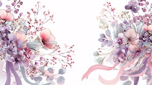 梦幻花卉组合装饰图案