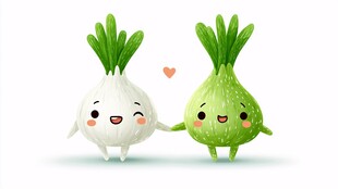 可爱葱宝手牵手秀甜蜜